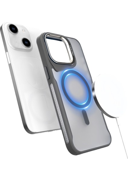 iPhone 14 Kılıf Magsafe Özellikli Kamera Standlı Mat Cspro Kapak