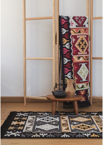 Çift Taraflı Kilim, Makinede Yıkanabilir, Modern Desenli, 80*150 cm , SA1590A