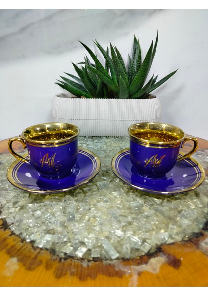 madame coco Lena 2'li Kahve Fincan Seti - Renkli - 90 ml