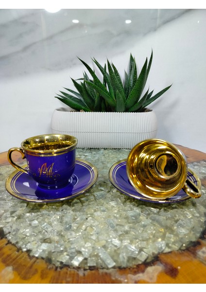 madame coco Lena 2'li Kahve Fincan Seti - Renkli - 90 ml