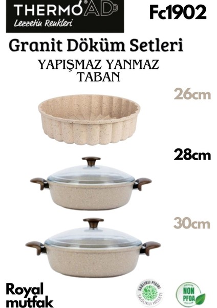 3'lü Vizon Set (28-30 cm Karnıyarık Tenceresi-Tart Kalıbı)