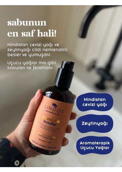 Saf Sıvı Kastil Sabunu - Mandalina & Sedir Ağacı - 250 ml