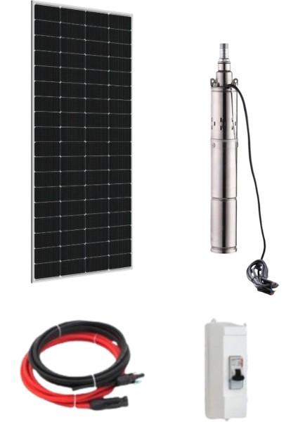 12 V Volt 230 W Watt Güneş Enerjili Dc Dalgıç Pompa Set Solar Sulama Paket Sistem