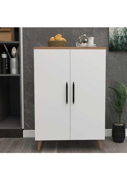 Home Enda3 Raflı 2 Kapaklı Çok Amaçlı Dolap Beyaz - Atlantik Çam fiyatları