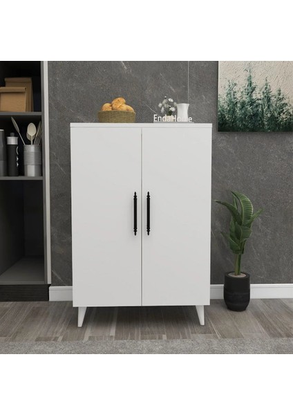 Home Enda 3 Raflı 2 Kapaklı Çok Amaçlı Dolap Beyaz fırsatları