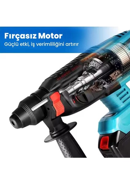 Alman Motor 798VF Çift Soğutmalı 2x Akü Kırıcı Delici Hilti Matkap