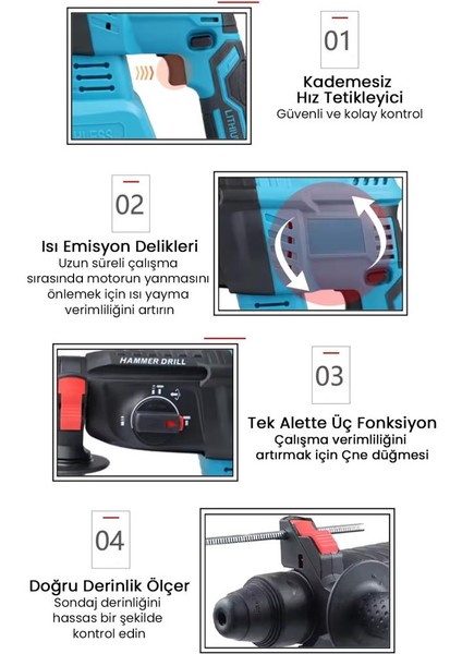 Çift Soğutmalı 2x Akü Kırıcı Delici Hilti Matkap