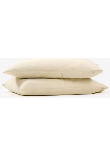 Cotton (Pamuk) 2 Adet Açık Bej 50 x 70 cm Yastık Kılıfı Pillow Case