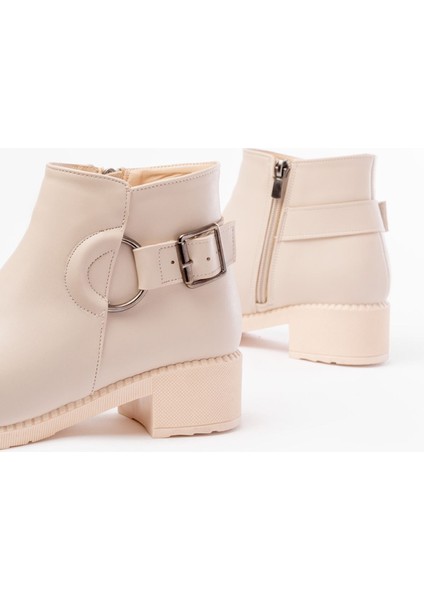 270-3030 Bej Toka Aksesuarlı Fermuarlı Günlük Kadın Bot fırsatları