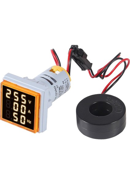 D22 Sinyal LED Volt / Amper / Frekans Metre 12-500V / 0-100A / 0-99Hz Sarı MB3-EV856