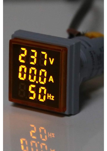 D22 Sinyal LED Volt / Amper / Frekans Metre 12-500V / 0-100A / 0-99Hz Sarı MB3-EV856