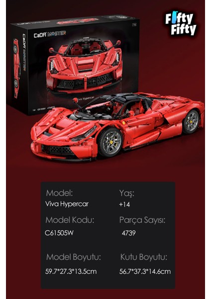 Cada Bricks Viva Hypercar -C61505W (4739 Parça) Profesyonel Oyuncak Yapım Seti