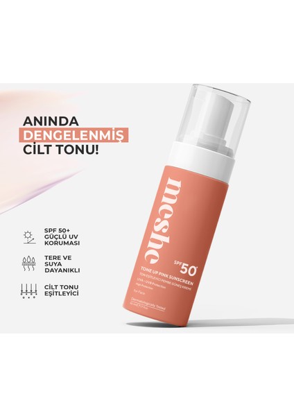 Spf 50+ Tone Up Pink Sunscreen Ton Eşitleyici Yüz Güneş Kremi 60 ml modelleri