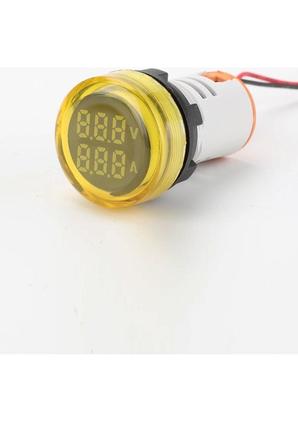 D22 Sinyal LED Voltmetre Ampermetre 12-500V / 0-100A Sarı MB3-EV756