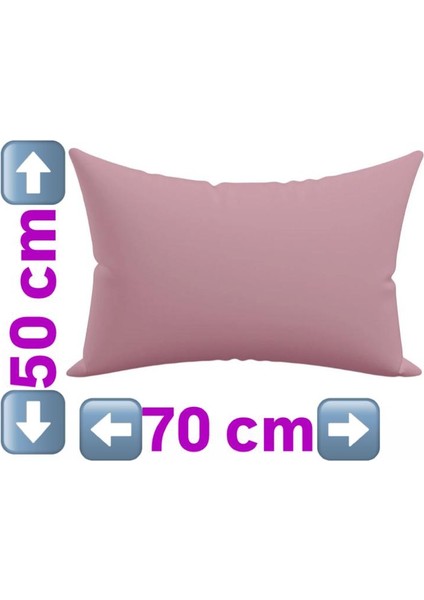 Cotton (Pamuk) 2 Adet 50 x 70 cm Gül Kurusu Yastık Kılıfı Pillow Case