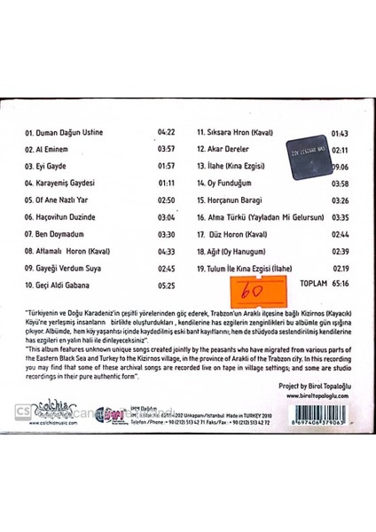 Saklı Ezgiler – Kizirnos CD fiyatları