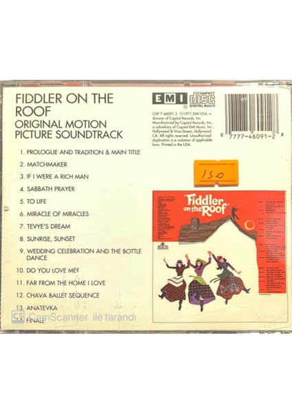 Fiddler on the Roof Soundtrack CD fiyatları