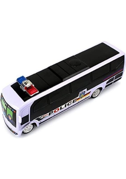 Oyuncak Pilli Polis Otobüsü 26CM 3D Işıklı ve Siren Sesli Çarp Dön Özellikli modelleri