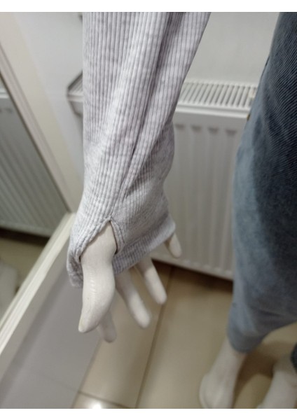 Gri Darkalıp Slimfit Soft Touch Zip Finger Detail Kaşkorse Fermuarlı Parmak Detaylı Body fiyatları