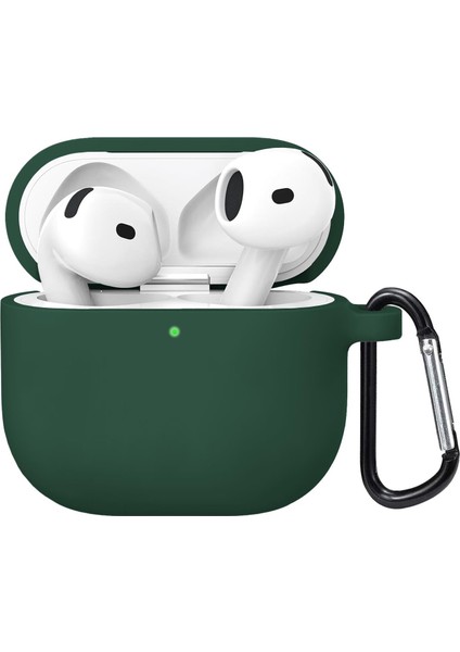 Airpods 4.nesil / Anc Liquid Silicone Lansman Koyu Yeşil