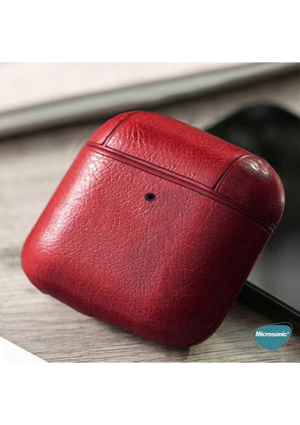 Airpods 4.nesil / Anc Kılıf Litchi Texture Koyu Kahverengi