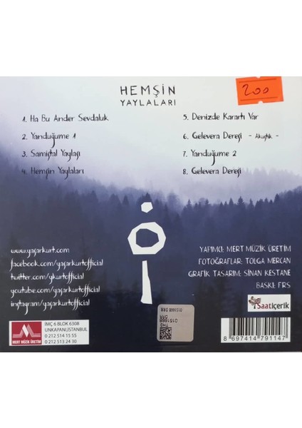 Yaşar Kurt - Hemşin Yaylaları CD fiyatları