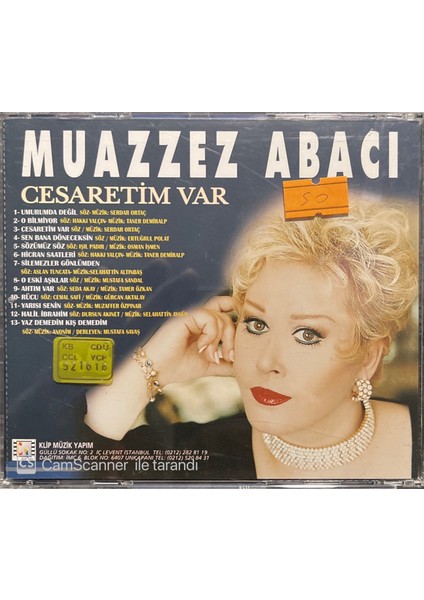Muazzez Abacı – Cesaretim Var Sarı Bandrollü CD fiyatları