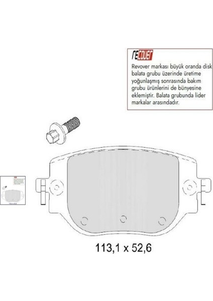 Arka Fren Balata (Elektrikli El Freni) Zafıra Lıfe-Vıvaro C-Jumpy-Expert-Toyota Proace 2016- (294 Mm) 1673597480-SU001B2799-LP5057EV