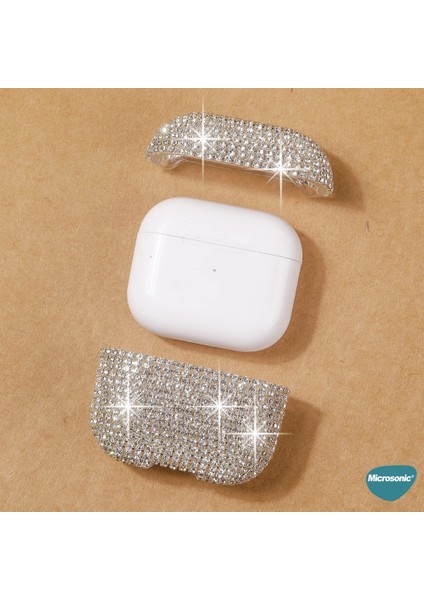 Airpods 4.nesil / Anc Kılıf Diamond Swarovski Görünümlü Taşlı Pembe