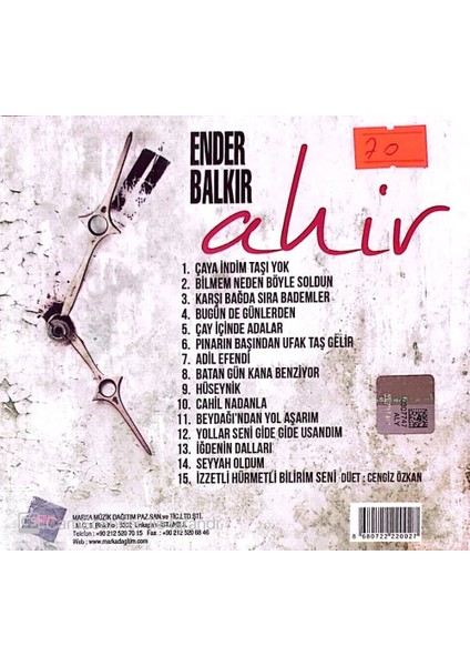 Ender Balkır – Ahir CD