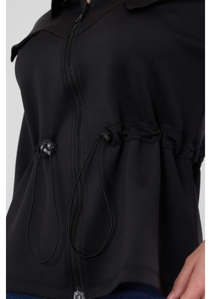 9167M Bel Lastik Fermuarlı Sweat Siyah fırsatları