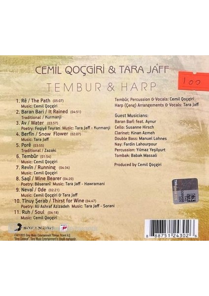 Cemil Qoçgiri - Tara Jaff Tembur - Harp Kürtçe CD fiyatları