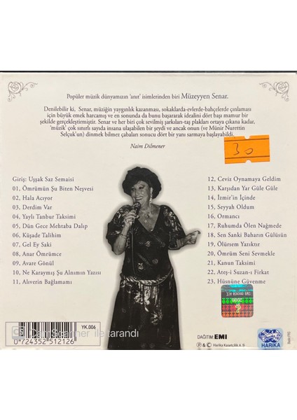Müzeyyen Senar – Ölsem Yazıktır CD
