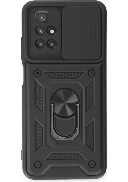 Xiaomi Redmi 10 2022 Ile Uyumlu Kılıf Kamera Korumalı Sürgülü Yüzüklü Standlı Tank modelleri