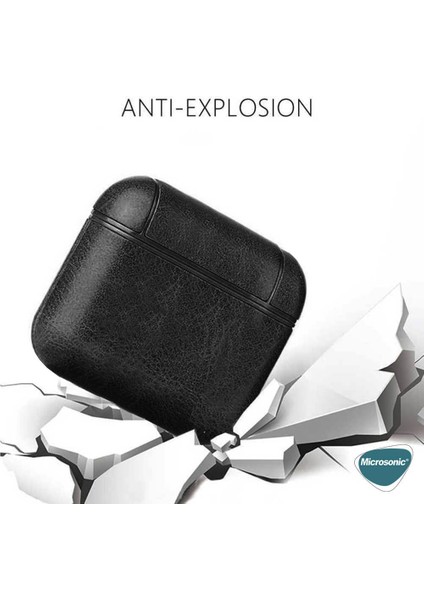 Airpods 4.nesil / Anc Kılıf Litchi Texture Siyah