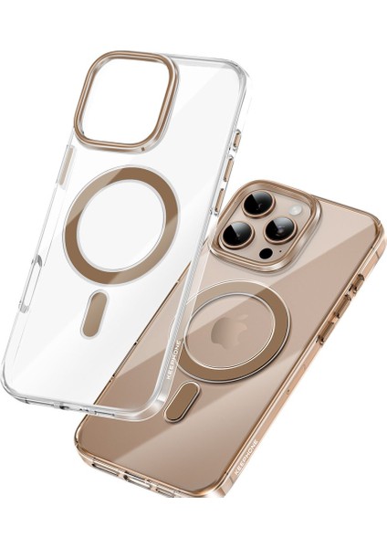 iPhone 16 Pro Max Uyumlu Af Kaplamalı Hd Tuş Kamera Kısmı Metalik Renk Aurora Şeffaf Magsafe Kılıf fiyatları