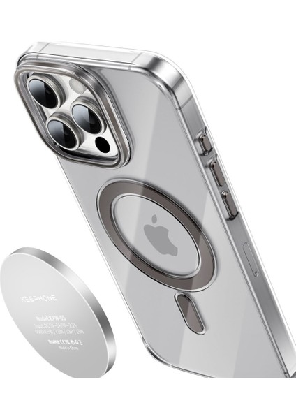 iPhone 16 Pro Max Uyumlu Af Kaplamalı Hd Tuş Kamera Kısmı Metalik Renk Aurora Şeffaf Magsafe Kılıf modelleri