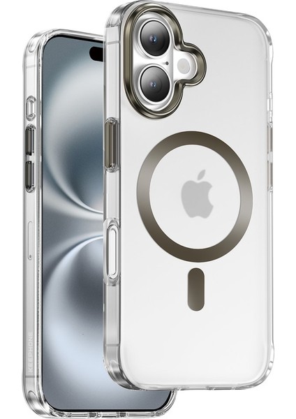 iPhone 16 Uyumlu Metalik Renk İz Bırakmaz Sararmaz Dazzle Pro Mat Şeffaf Magsafe Kılıf
