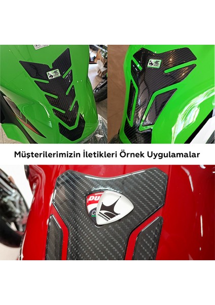 Aprilla, Ktm, Kawasaki, Suzuki ile Uyumlu Kaydırmaz 6d Karbon Tank Pad Tank Girp GT10