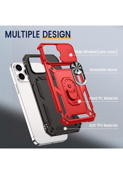 iPhone 14 Kılıf Magnetik Standlı Kamera Korumalı Zore Sürgülü Vega Kapak modelleri