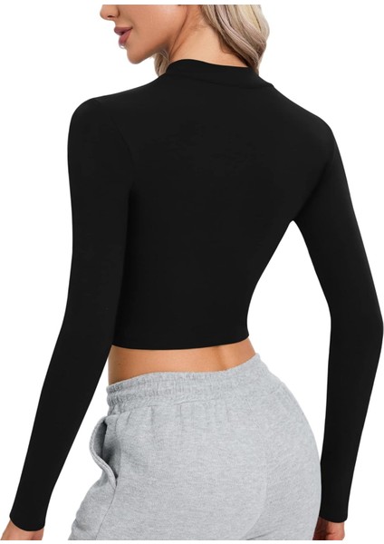 Siyah Darkalıp Slimfit Soft Touch Zipper Kaşkorse Fermuarlı Uzun Kol Body fiyatları