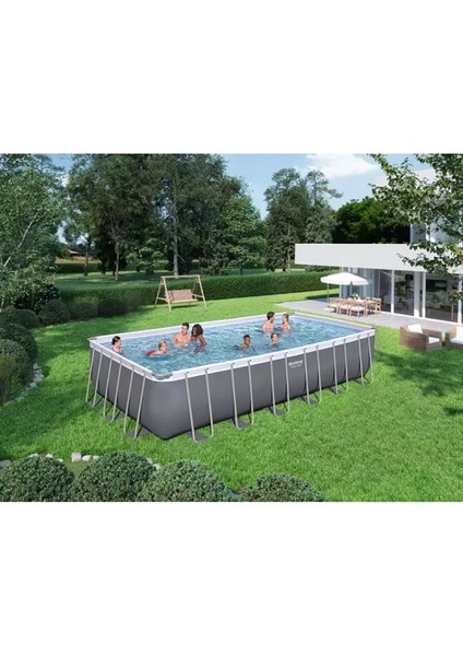 56475 Steel Pro Max Prefabrik Aile Havuzu 732X366X132CM Örtü Merdiven Kum Filtreli Set