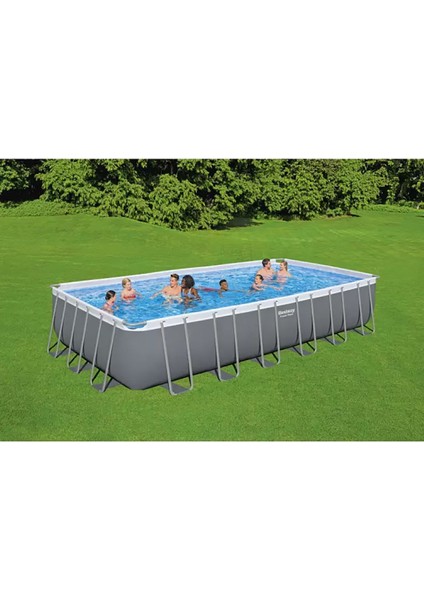 56475 Steel Pro Max Prefabrik Aile Havuzu 732X366X132CM Örtü Merdiven Kum Filtreli Set