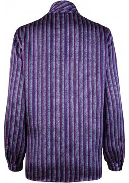 Şal Yaka Çizgili Mor Ipek Gömlek fiyatları