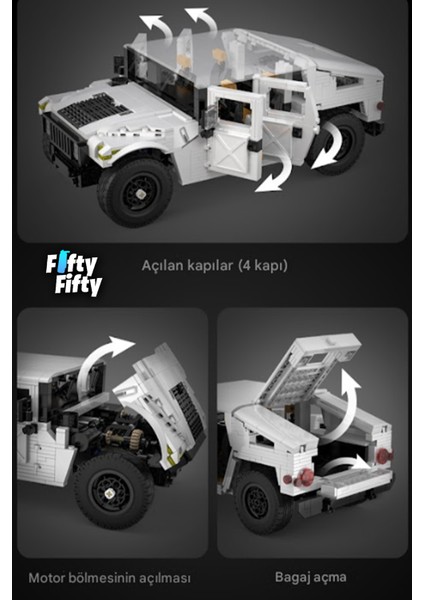 Cada Humvee -C61027W (1380 Parça) Profesyonel Oyuncak Yapım Seti