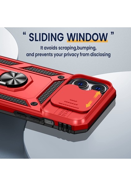 Apple iPhone 13 Kılıf Magnetik Standlı Kamera Korumalı Zore Sürgülü Vega Kapak modelleri