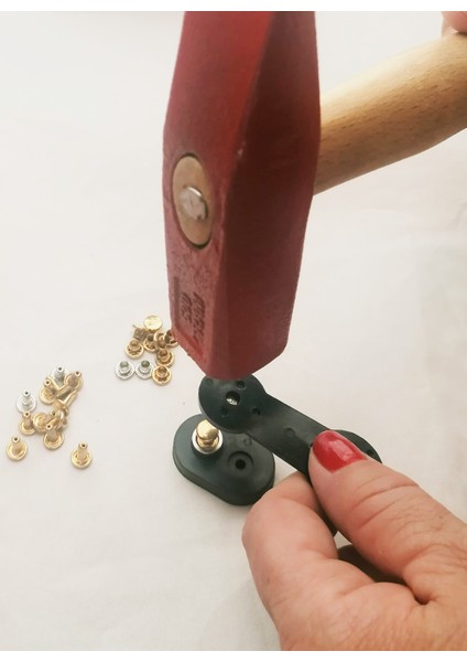 KLİNKSHOP Rivet 9 mm Gümüş renk (nikel free) Malzeme Paketi Çanta, Cüzdan, Kemer, Kot Pantolon için 100 Adet (Takım) Paslanmaz Pirinç fırsatları