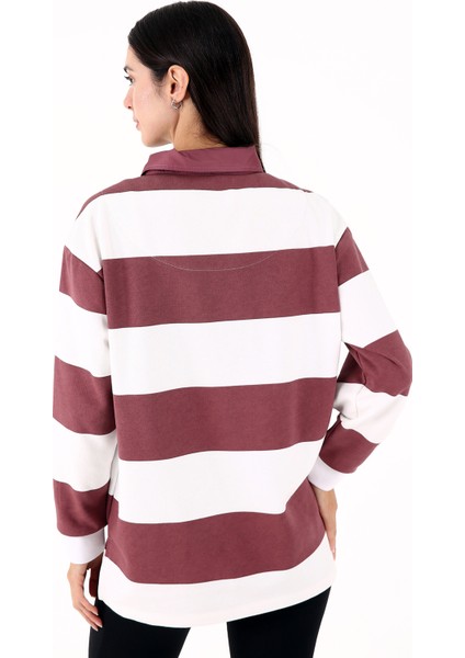 Luxe Kadın Casual Sweatshirt Bordo fırsatları