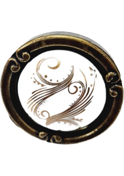 Porselen Düğme Kulp Metal Antiksarı Motifli / 5 Adet indirimleri