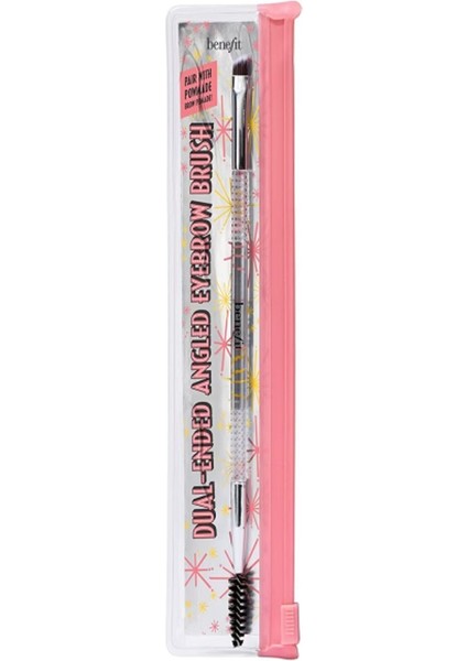 -Dual-Ended Angled Eyebrow Brush - Göz Farı Fırçası